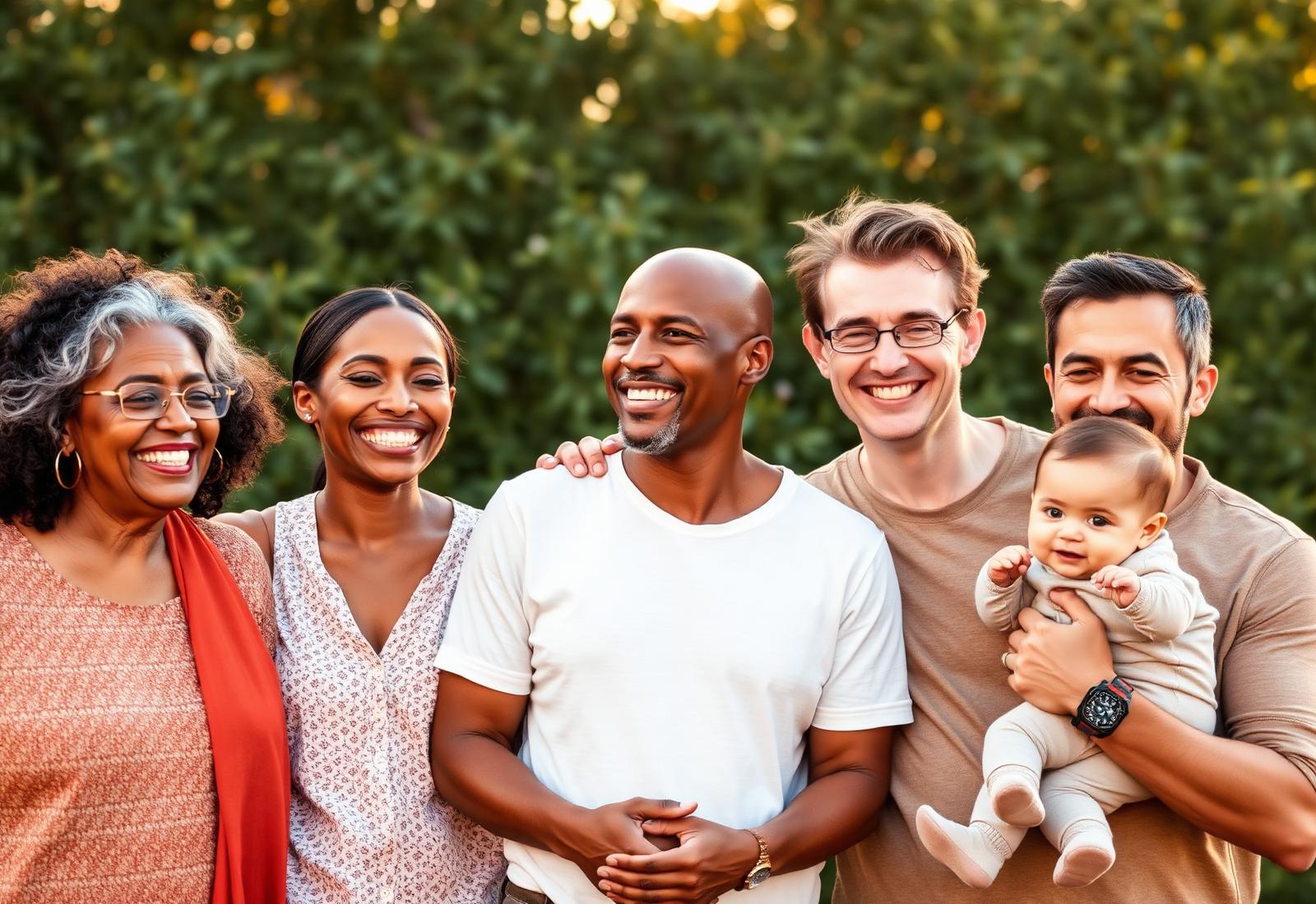 Diverse group of people smiling together
